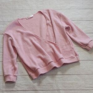 Wayf Cozy MOCK Wrap Pink Women's Sweater Balletcore